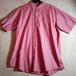 Vintage LL Bean Shirt Mens XL Tall Red Cotton Short Sleeve Button Down